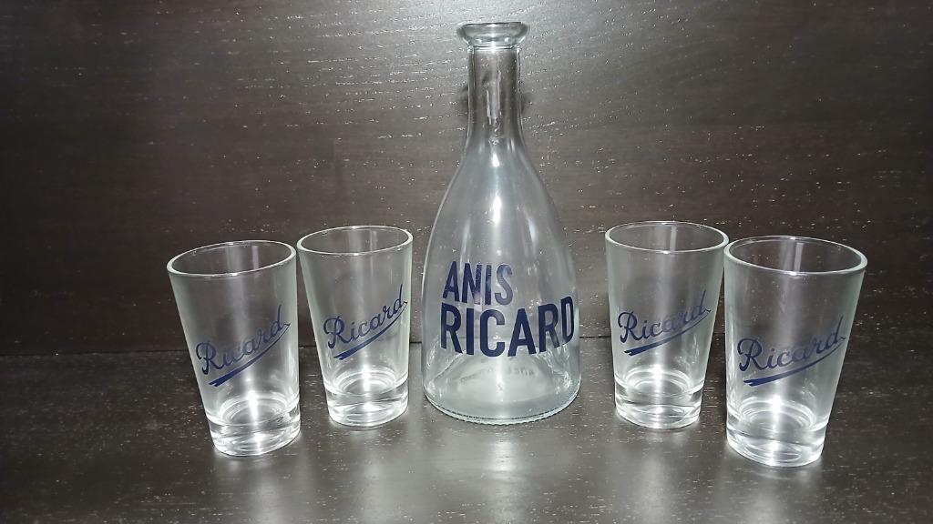 4 verres et un pichet Ricard, Collections, Enlèvement ou Envoi, Utilisé, Autres types
