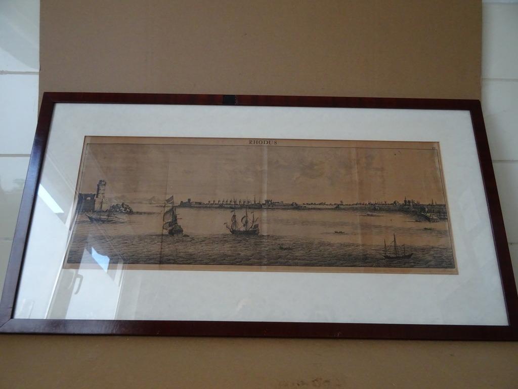 18e eeuw antieke kopergravure Rhodus Rhodos 79x41cm ca 1750, Ophalen of Verzenden