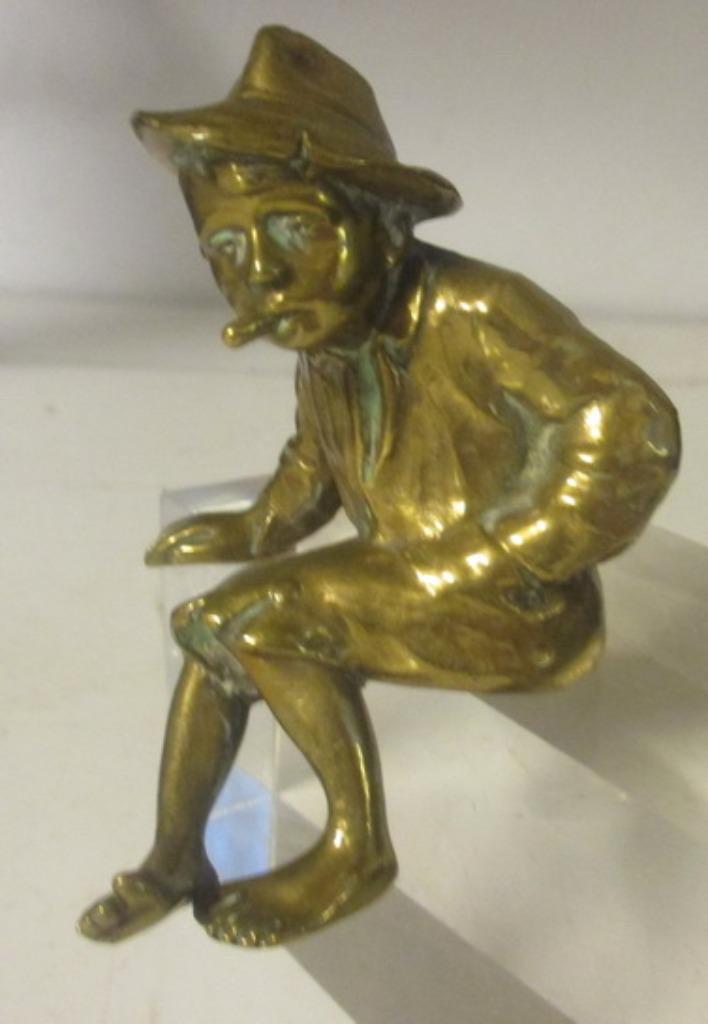 garçon mâle fumant en bronze antique de Vienne, Antiquités & Art, Envoi