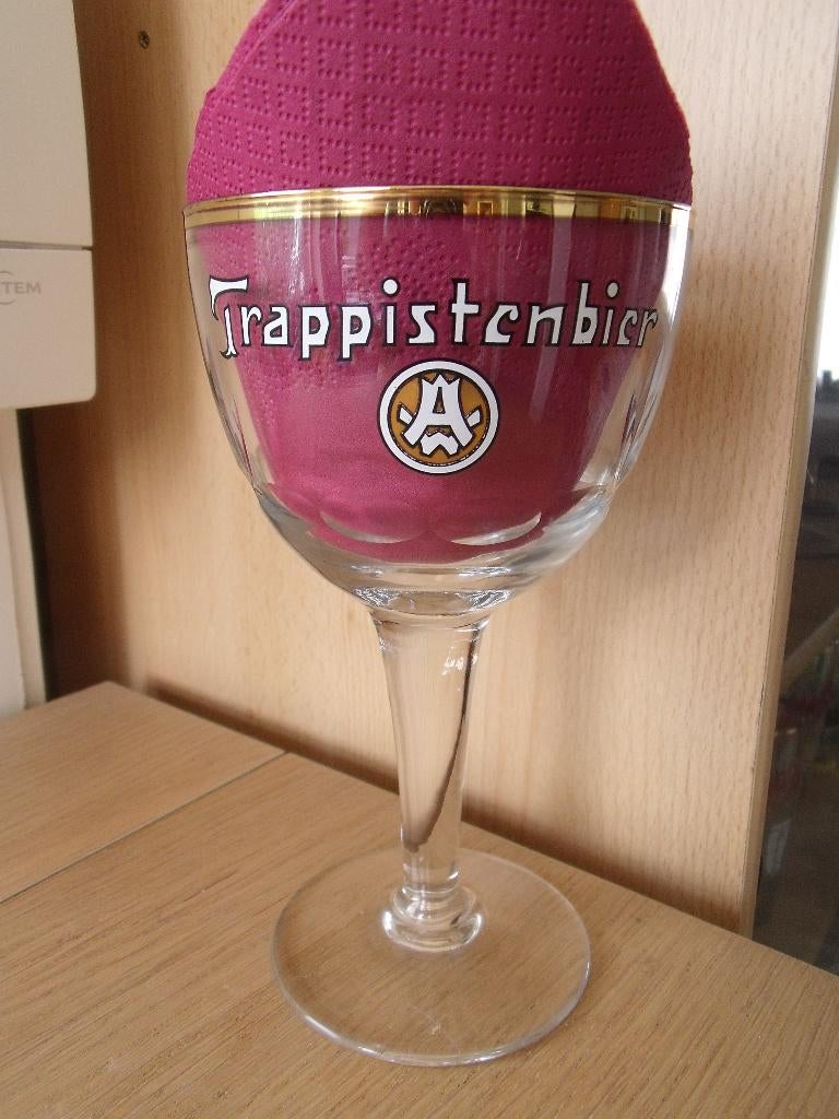 verre à bière rappistenbier Westmalle bord doré, Collections, Marques de bière, Enlèvement, Comme neuf, Verre ou Verres
