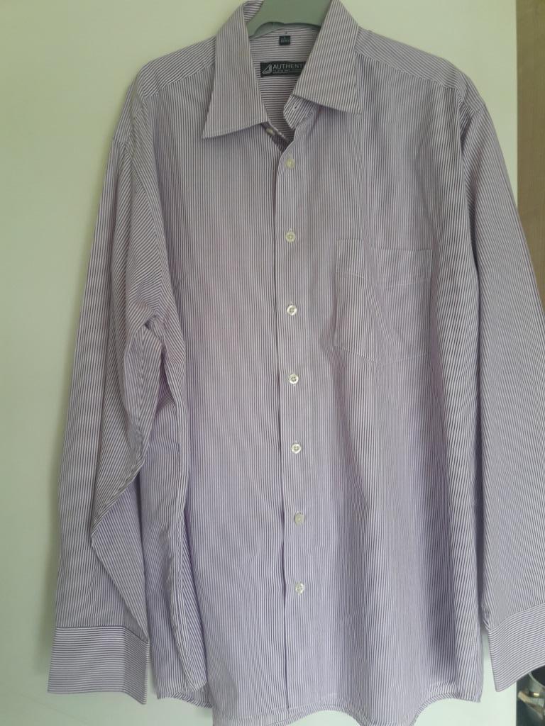 Gestreept herenhemd, zo goed als nieuw. Maat : 41., Ophalen of Verzenden, Zo goed als nieuw, Blauw