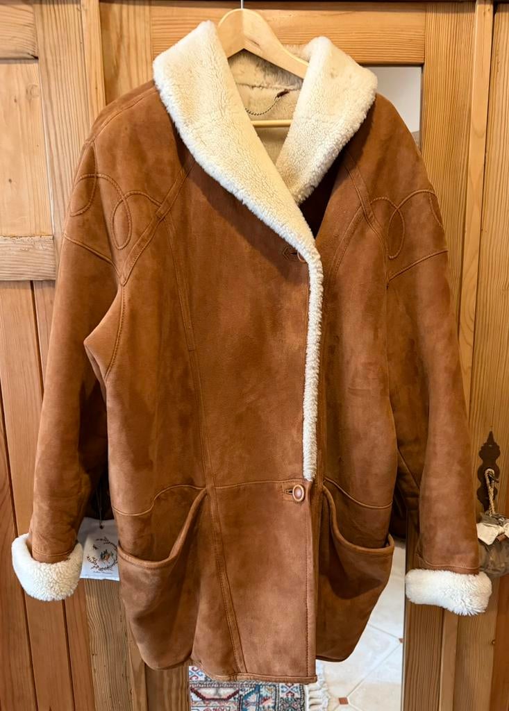 Veste véritable mouton  retourné couleur cognac, Ophalen, Bruin, Sans marque, Maat 46/48 (XL) of groter