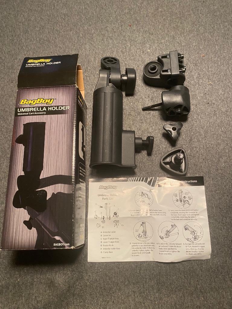 universele parapluhouder voor 'n golftrolley, Ophalen, Zo goed als nieuw