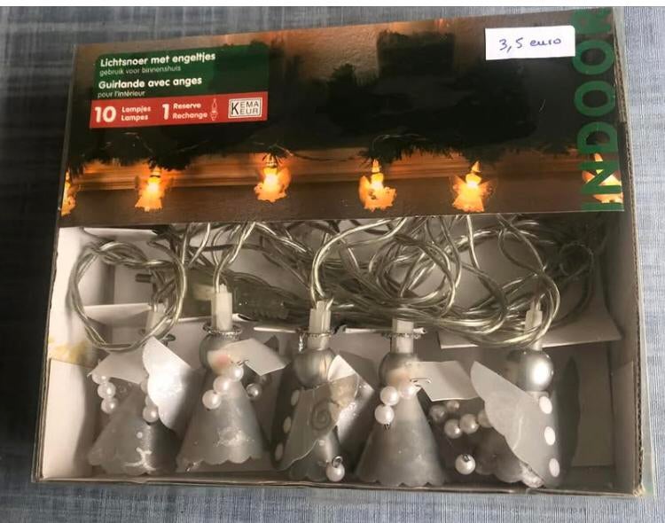 Lichtsnoer met 10 engeltjes, Ophalen, Zo goed als nieuw