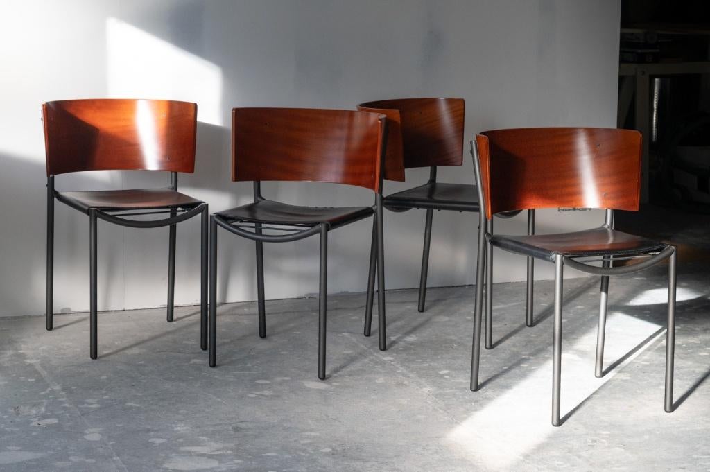 4 chaises Lila Hunter de Philippe Starck pour XO, Enlèvement ou Envoi, Métal, Brun, Utilisé