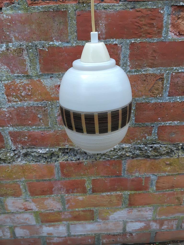 Vintage opaline hanglamp, Ophalen of Verzenden, Gebruikt, Glas, Vintage, retro