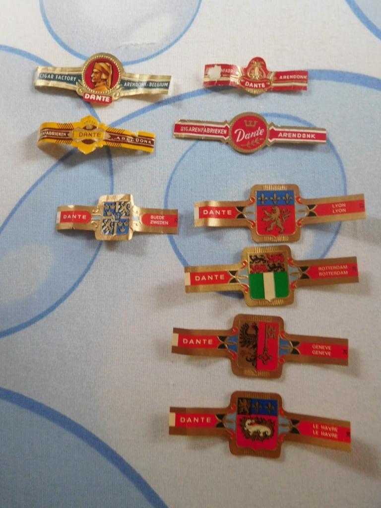 bagues cigare  fabricant Dante + Armoiries, Enlèvement ou Envoi, Utilisé, Bagues de cigare