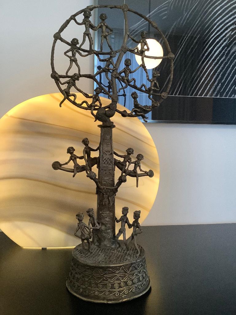 ANTIEKE DHOKRA-BOOM (LEVENSBOOM ) INDIA .19&20e eeuw., Antiek en Kunst, Antiek | Brons en Koper, Ophalen, Koper