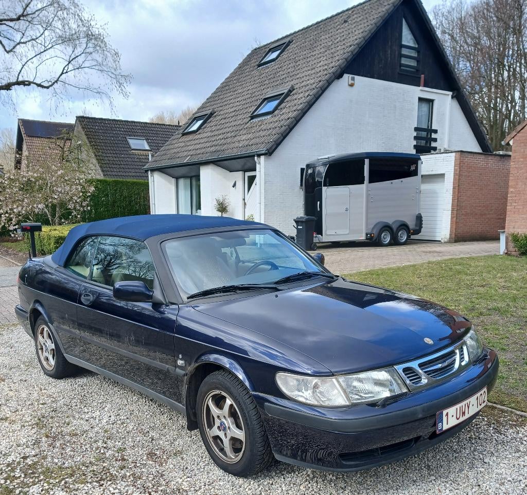Saab cabrio 9-3 S  ,  122.800km, Auto's, Saab, Voorwielaandrijving, Beige, Cabriolet, Blauw