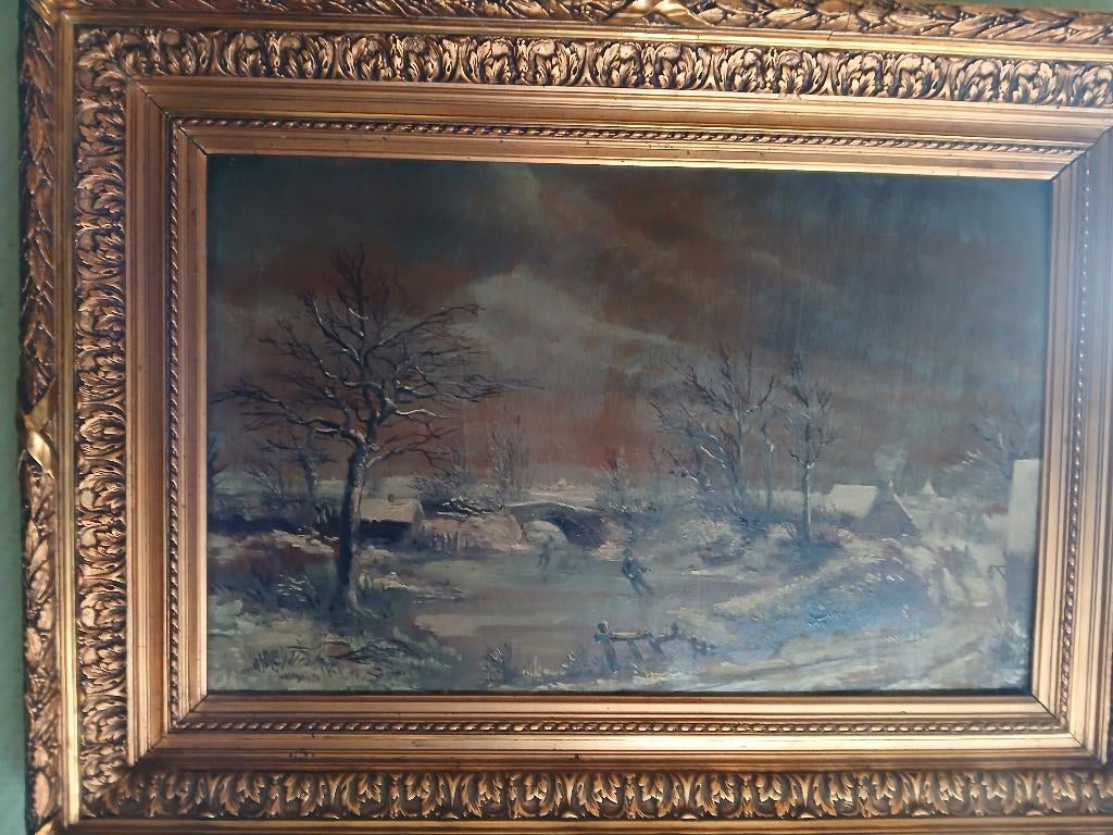 Paysage hivernal., Antiquités & Art, Enlèvement