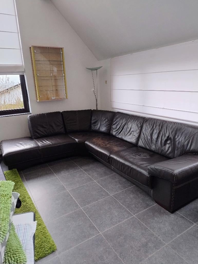 canapé cuir, Maison & Meubles, Canapés | Coins salons complets, Utilisé, Cuir, Enlèvement