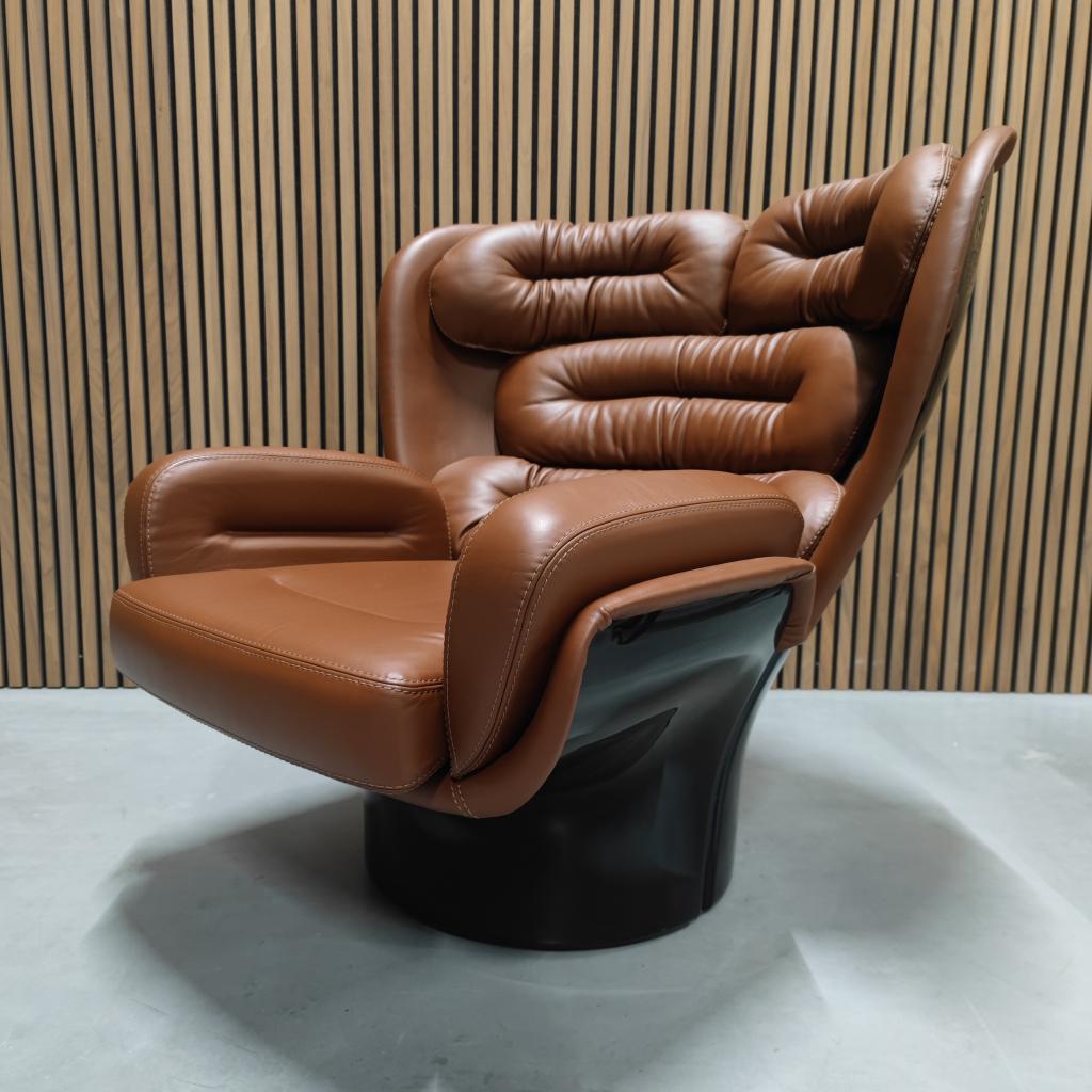 Longhi Elda chair - Fiberglass shell / Miami 42010 leather, Ophalen of Verzenden
