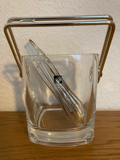Seau à glace en cristal Luigi Bormioli + pince à glace, Antiquités & Art, Enlèvement ou Envoi
