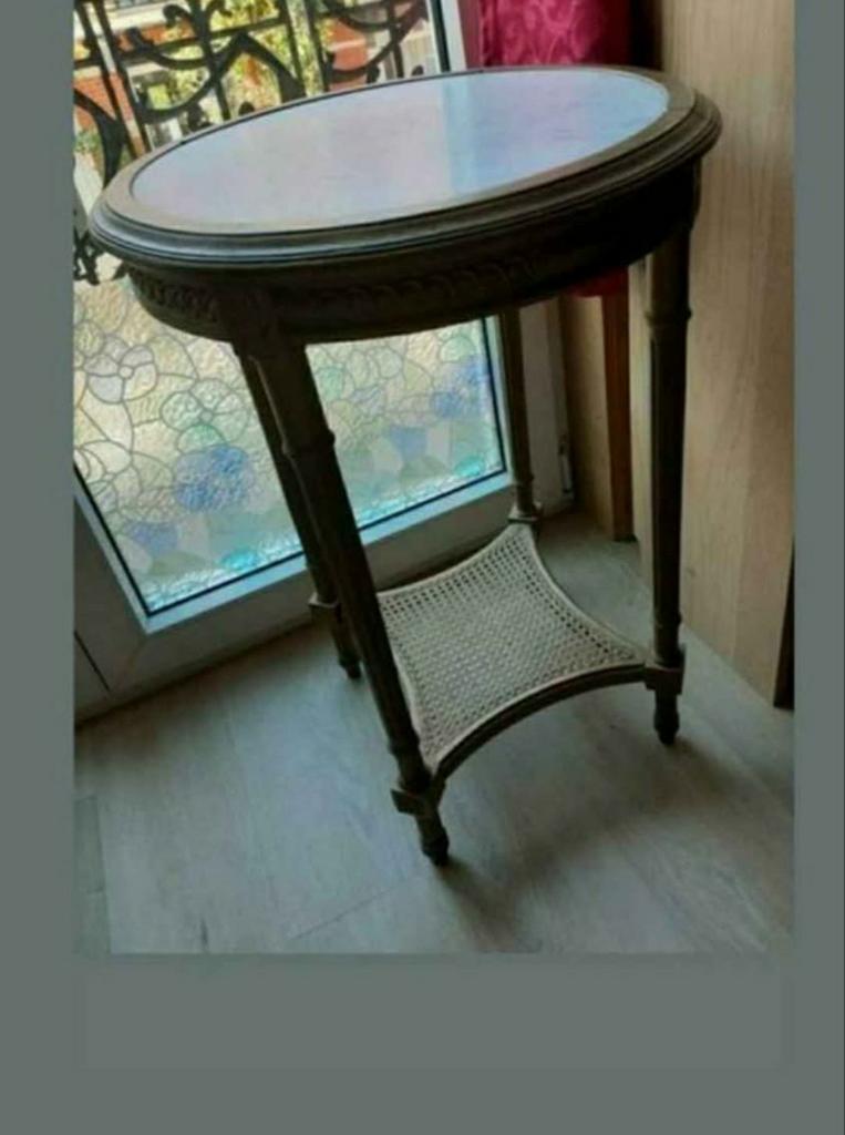 Guéridon ancien bois doré marbre 19e style Louis Philippe, Antiquités & Art