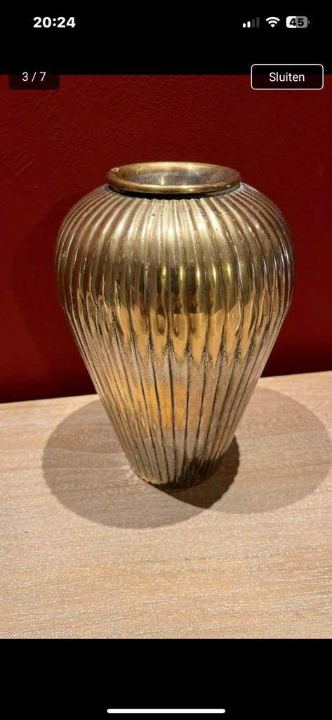 Zware metalen verzilverde vaas H 20 cm gewicht 1,194 kg, Ophalen of Verzenden