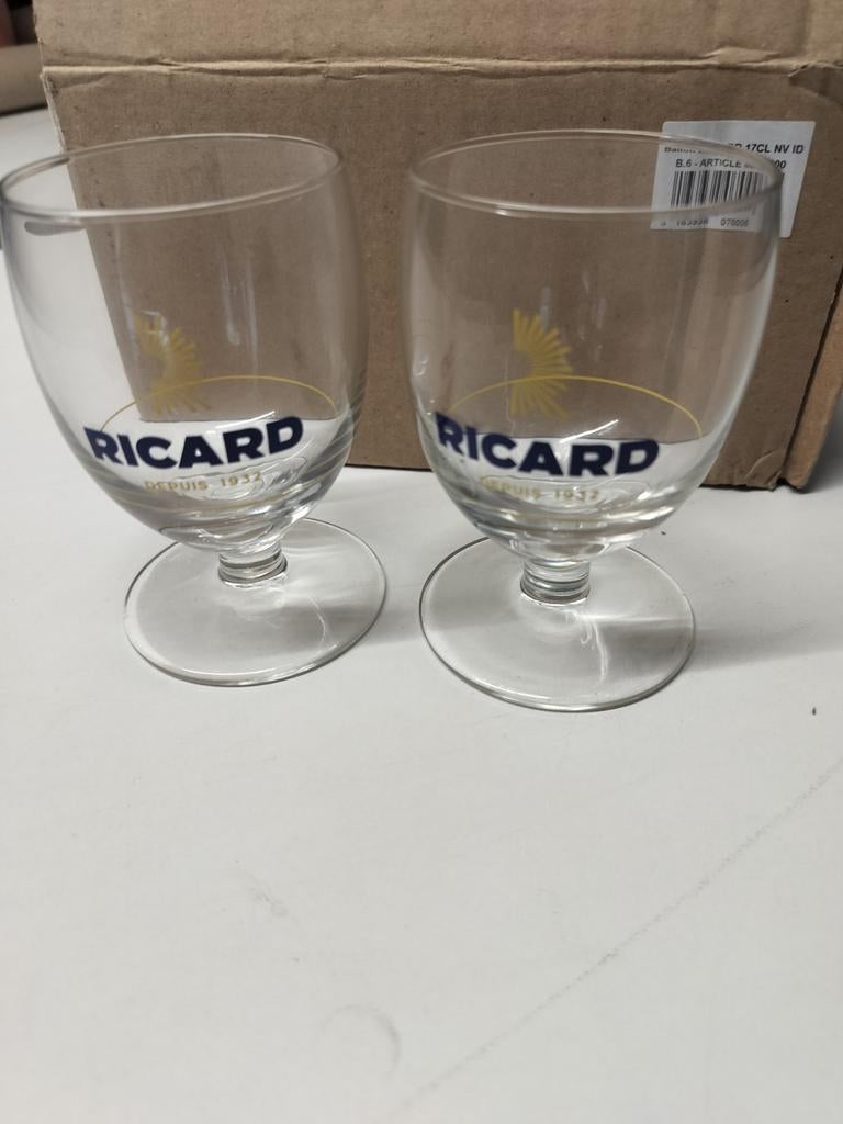 2 Ricard glazen, Verzamelen, Glas en Drinkglazen, Ophalen