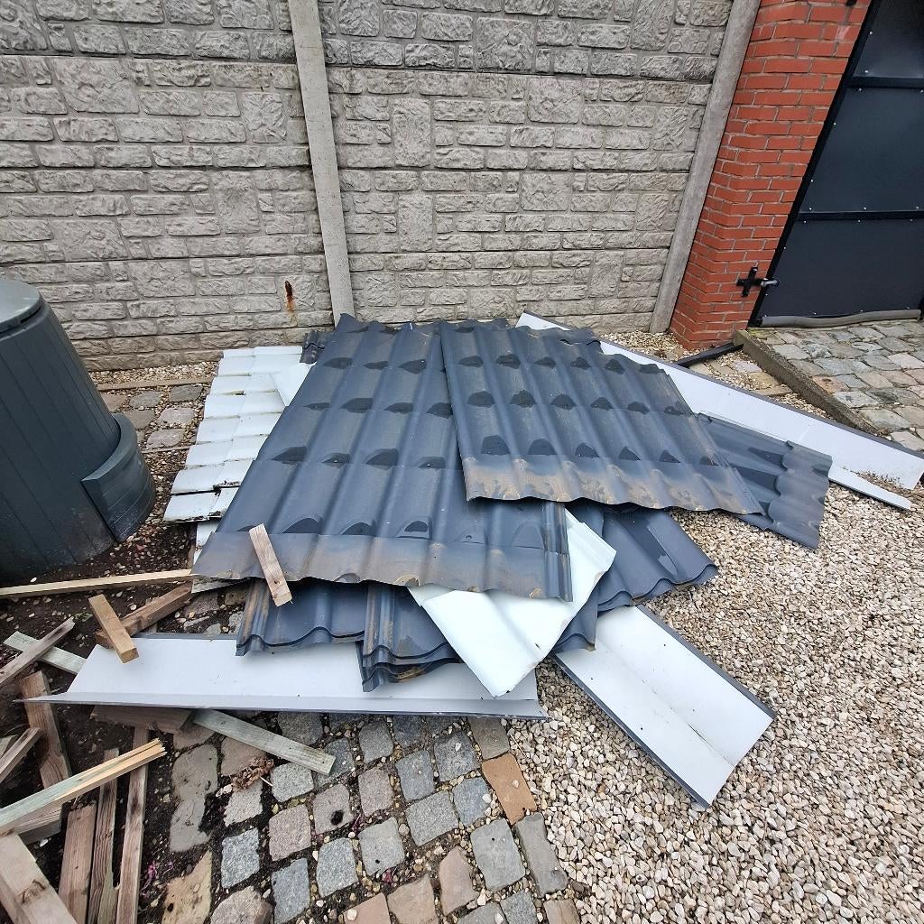 Dakplaten, Doe-het-zelf en Bouw, 10 tot 15 m², Zo goed als nieuw, Metaal, Grijs