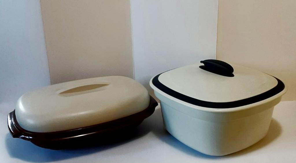 Tuperware serveer/stoomwonder, Ophalen of Verzenden, Zo goed als nieuw, Bruin, Bak of Kom