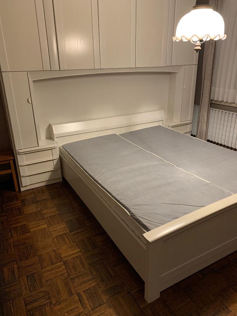 Twee persoons slaapkamer, Ophalen, Stijlvol klassiek, Wit, Tweepersoons