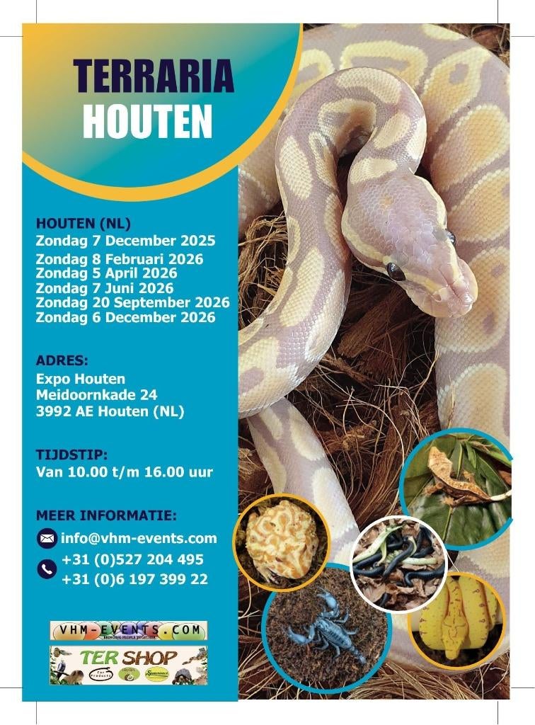 Terraria&Exoknaag Houten 05-04-2026 Benelux Largest, Animaux & Accessoires