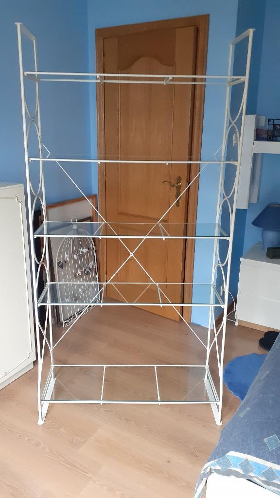 Plank (gelakt metaal + glas) - 91x31x180, Ophalen, Zo goed als nieuw