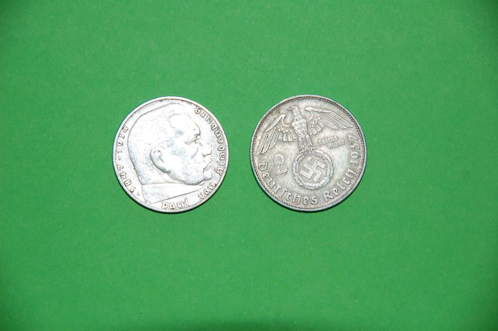 REICH : 2 Reichsmark 1937 A & D, Envoi, Allemagne, Série, Argent