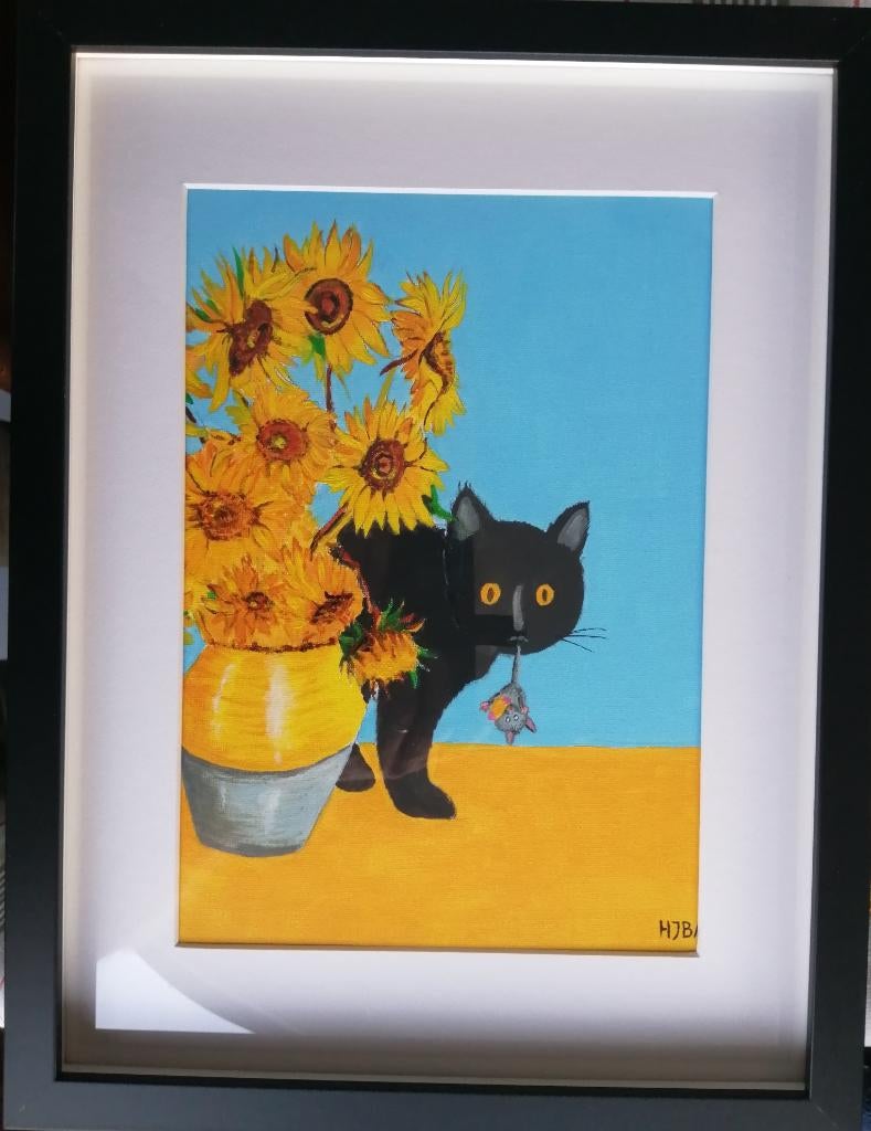 schilderijen met zwarte poes, Ophalen