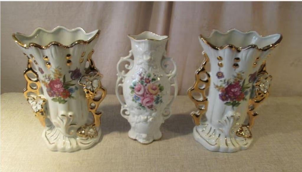 3 Mooie Porseleine Vazen, Antiek en Kunst, Antiek | Vazen, Ophalen of Verzenden