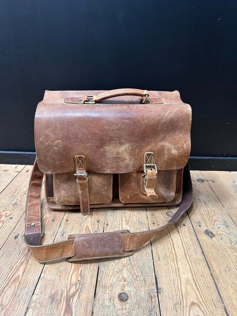 Leren fietstas / boekentas - bagagedrager - Gusti Leder, Handtassen en Accessoires, Tassen | Schooltassen, Ophalen of Verzenden