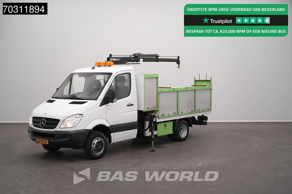 Mercedes Sprinter 510 CDI Kraanwagen Dubbellucht HIAB 071T-2, Auto's, Bestelwagens en Lichte vracht, 3390 kg, Euro 5, Stof, Gebruikt