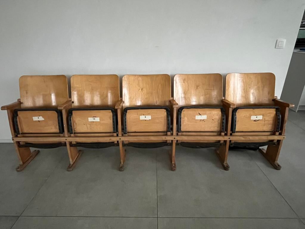 Vintage theaterstoelen / bioscoopstoelen set van 5, Ophalen