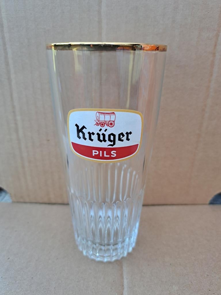 2 retro pils glazen van KRUGER het gewone type, Collections, Enlèvement ou Envoi, Comme neuf, Verre ou Verres, Autres marques