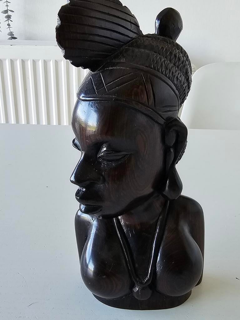 Sculpture sculptée en ébène exquise pour jeunes femmes peule, Antiquités & Art, Enlèvement ou Envoi