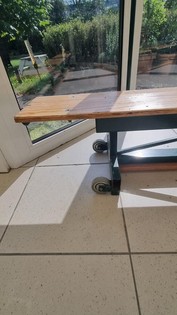 Lange vintage houten turnbank (3m), Ophalen