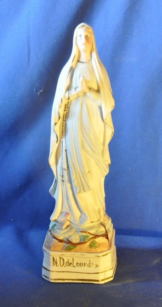 statue notre dame de lourdes en biscuit 26 cm, Enlèvement ou Envoi