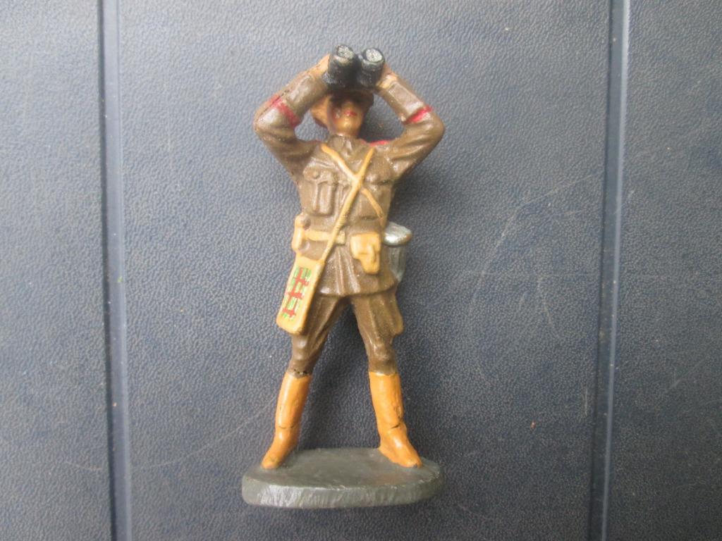 ELASTOLIN Belgische officier met verrekijker, Collections, Enlèvement ou Envoi