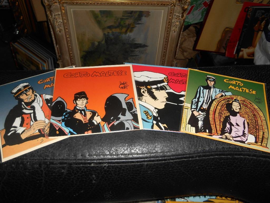 Lot de 4 carte Corto Maltese sous blister, Collections, Enlèvement ou Envoi