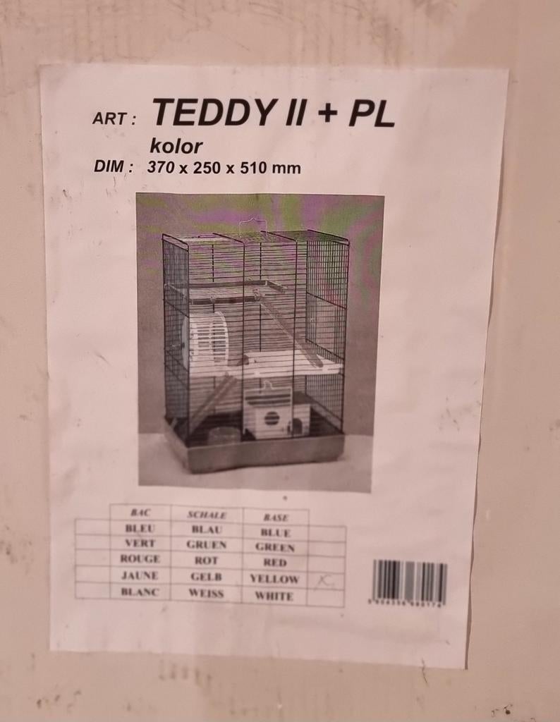 Cage a hamsters Teddy II neuve avec accessoires, Enlèvement ou Envoi, Comme neuf, Cage