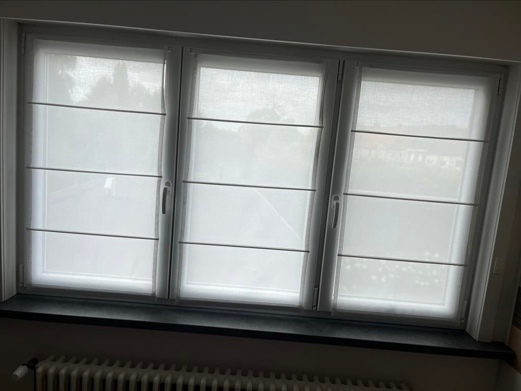 6 identieke gordijnen van 115 op 60, Huis en Inrichting, Stoffering | Gordijnen en Lamellen, Ophalen, Wit, 50 tot 100 cm, Zo goed als nieuw