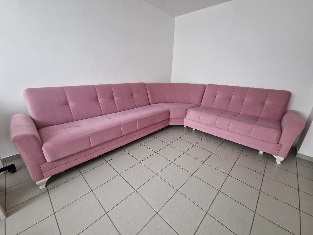 Salon canapé d'angle coin, Maison & Meubles, Enlèvement, Comme neuf, Tissus
