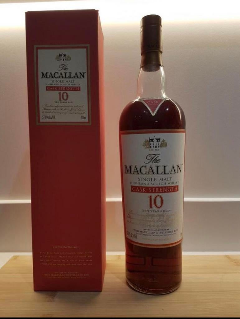 MACALLAN CASK STRENGTH 10 YEARS OLD WHISKY, Verzamelen, Ophalen, Zo goed als nieuw