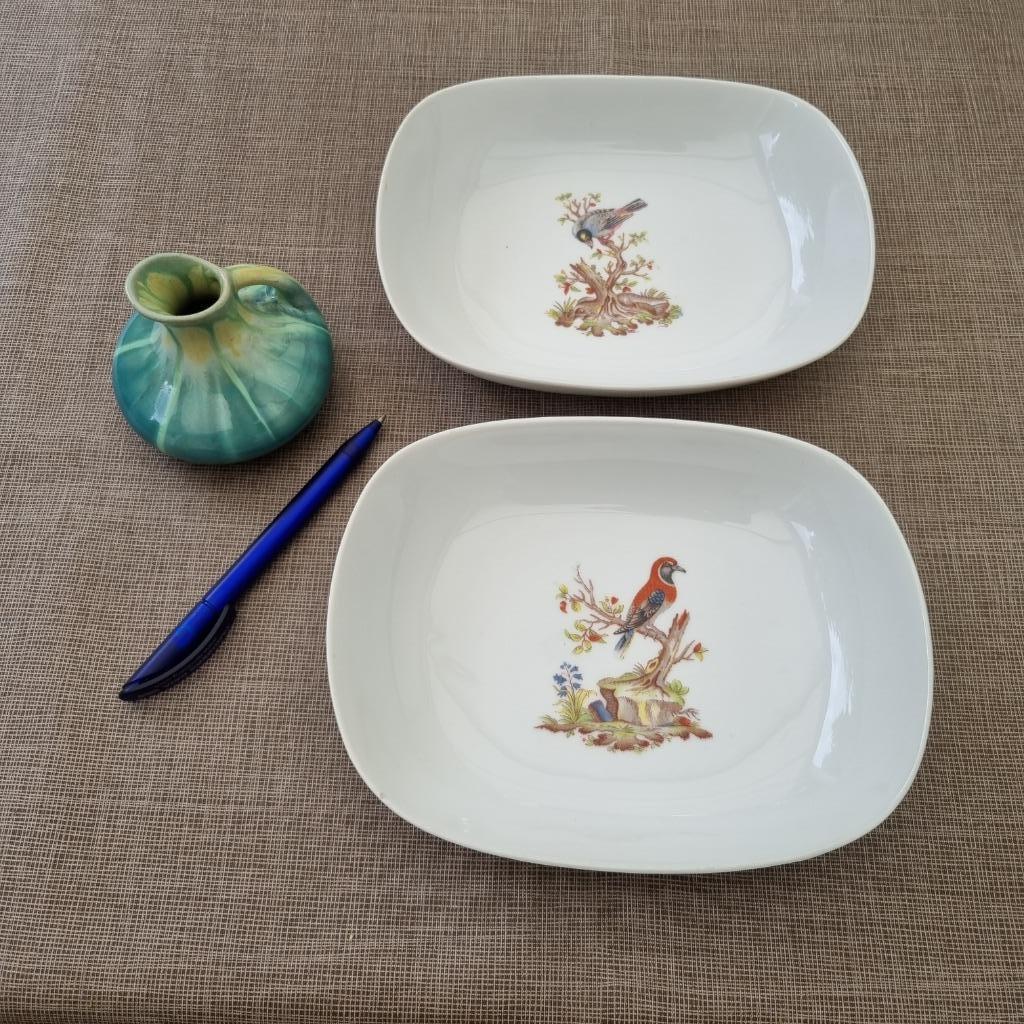 2 porseleinen schaaltjes + potje (Baudour), Antiek en Kunst, Ophalen of Verzenden