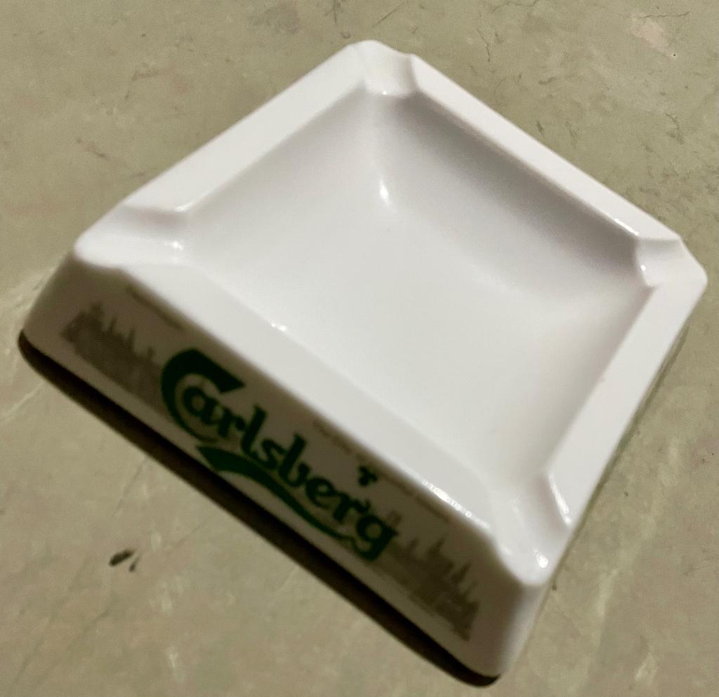 Retro asbak glas carlsberg reclame, Verzamelen, Ophalen, Nieuw, Asbak