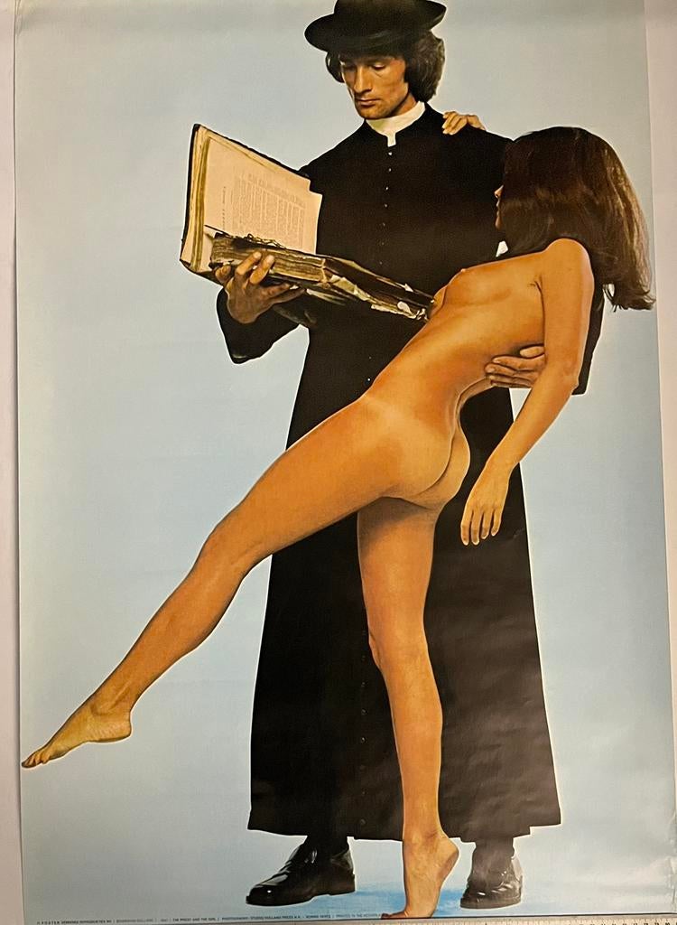 VINTAGE POSTER 1970 THE PRIEST AND THE GIRL - RONNIE HERTZ, Ophalen, Zo goed als nieuw