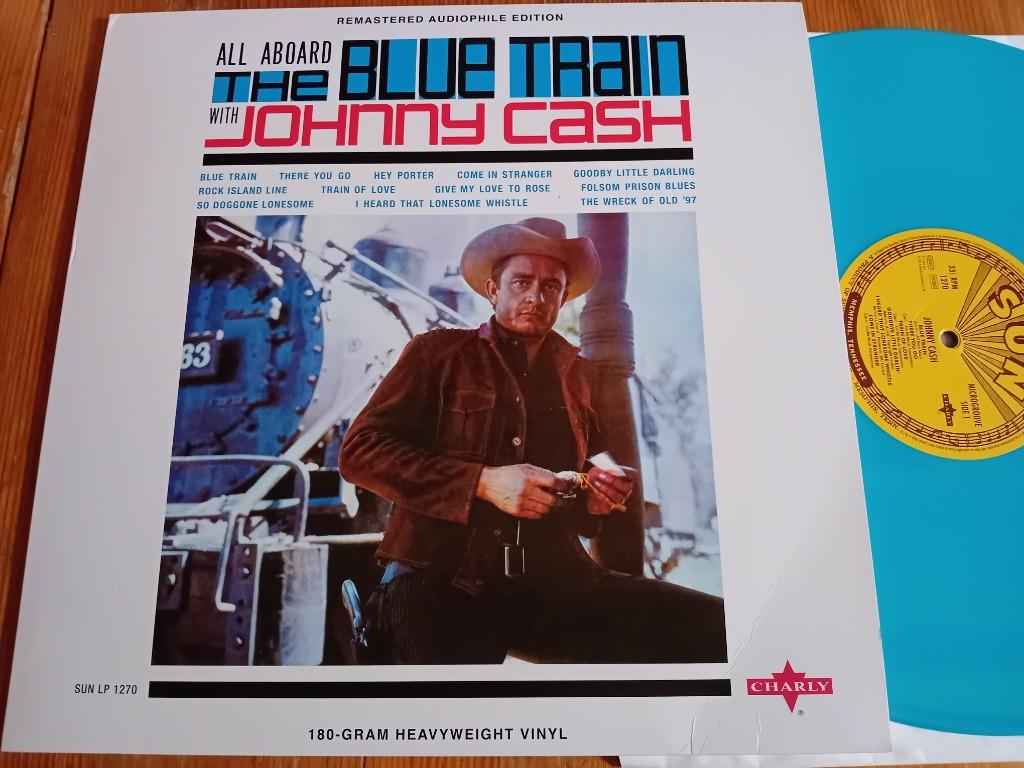LP Johnny Cash “All Aboard The Blue Train”, Ophalen of Verzenden, Zo goed als nieuw, 12 inch