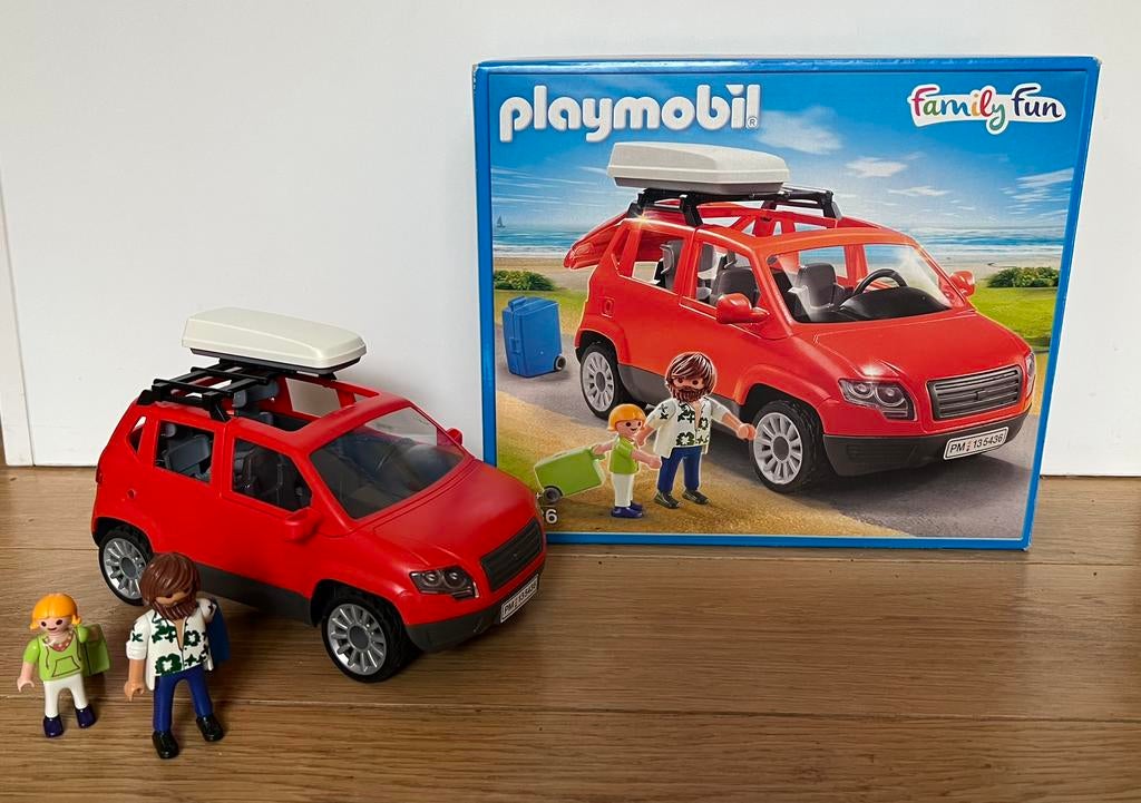 Playmobil Pretwagen voor het hele gezin met dakkoffer, Kinderen en Baby's, Speelgoed | Playmobil, Ophalen, Zo goed als nieuw, Complete set