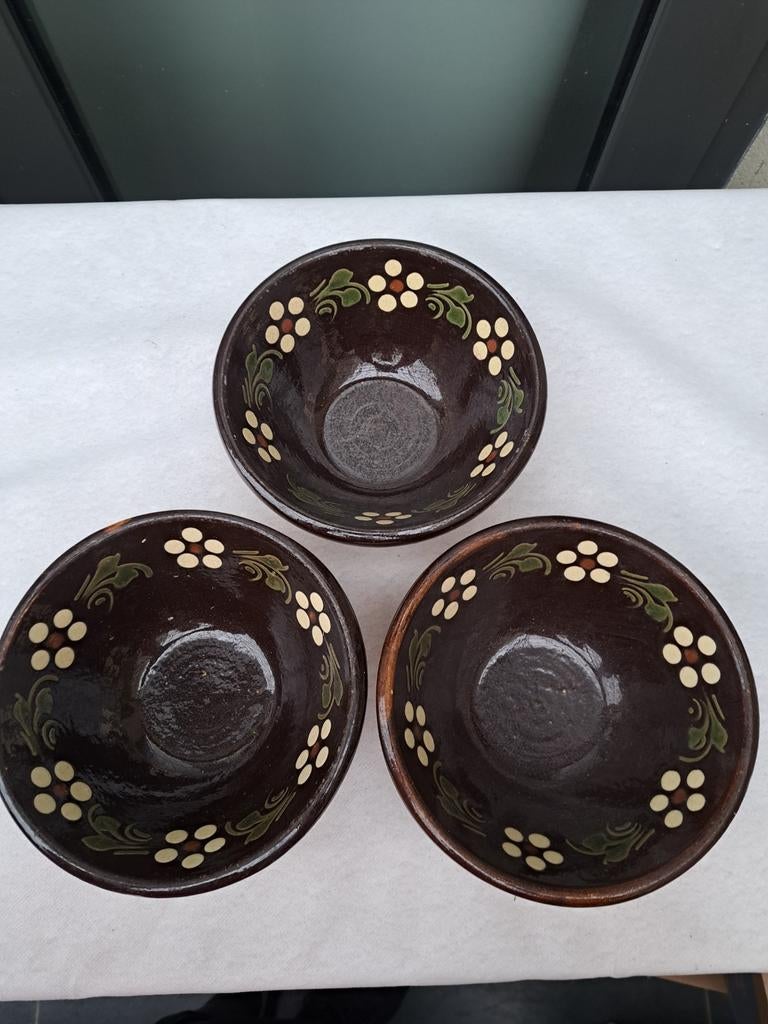 3 antieke Elzas kommen, Ophalen of Verzenden