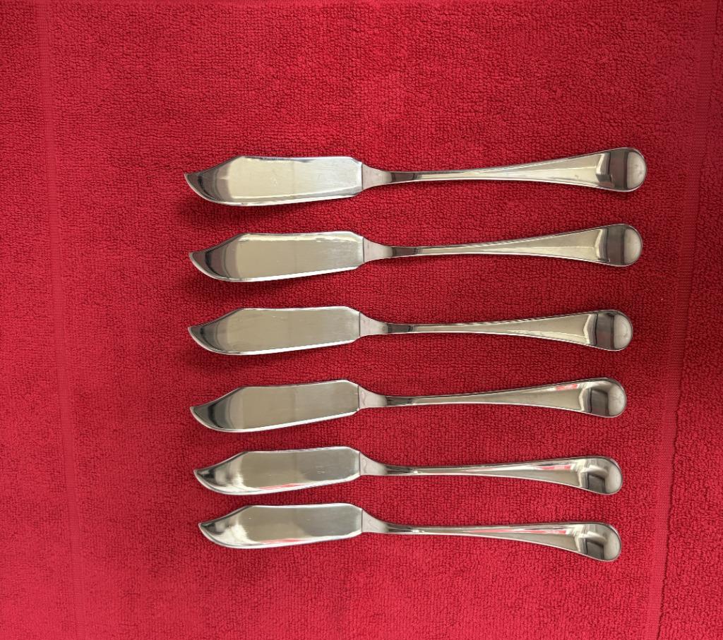 Vismessen -6 stuks Pinti 18/10 Italy, Ophalen of Verzenden, Zo goed als nieuw, Inox of Chroom, Los bestek