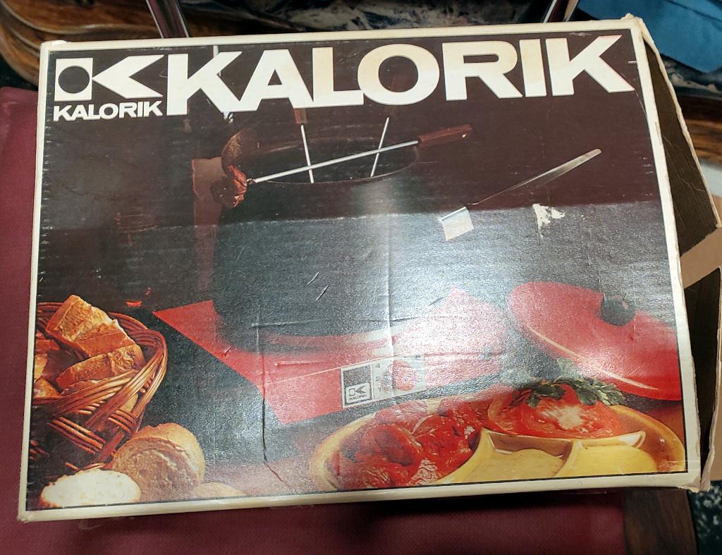 Appareil à fondue électrique orange & noir Kalorik (vintage), Electroménager, Enlèvement ou Envoi, Utilisé, Électrique, Poêle à fondue