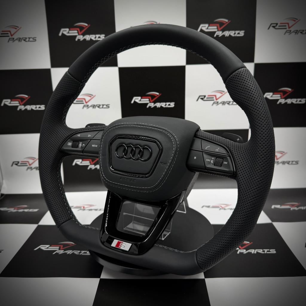 Audi leer black on black stuur compleet S RS S line upgrade, Ophalen of Verzenden, Nieuw, Audi